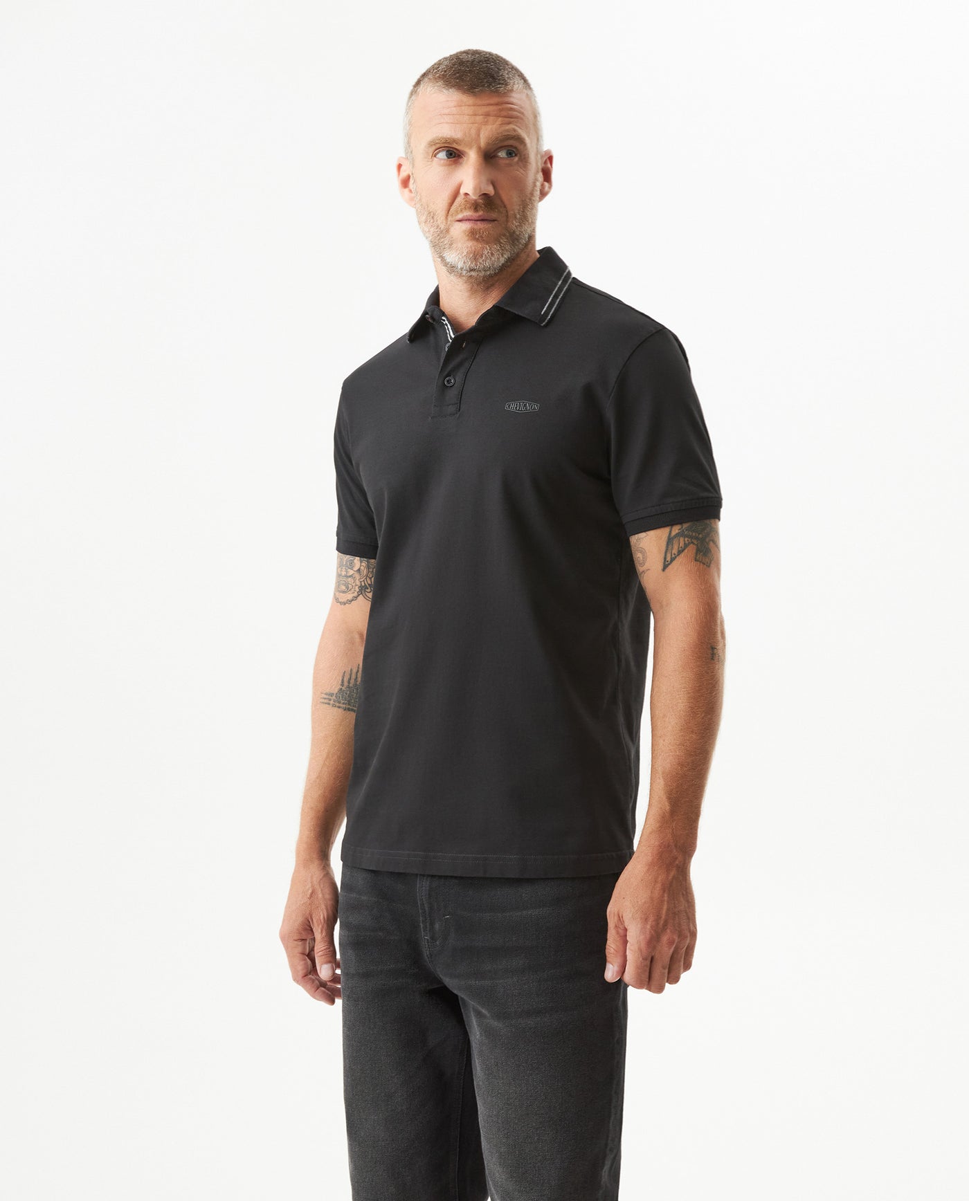 Men's Slim Fit Polo Shirt in Cotton Stretch Blend, Field 609G014 - 1