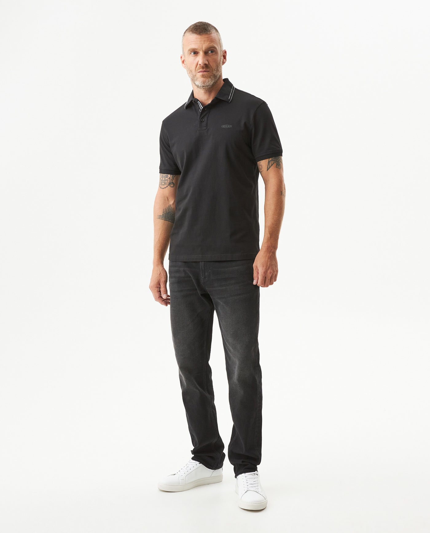Men's Slim Fit Polo Shirt in Cotton Stretch Blend, Field 609G014 - 3