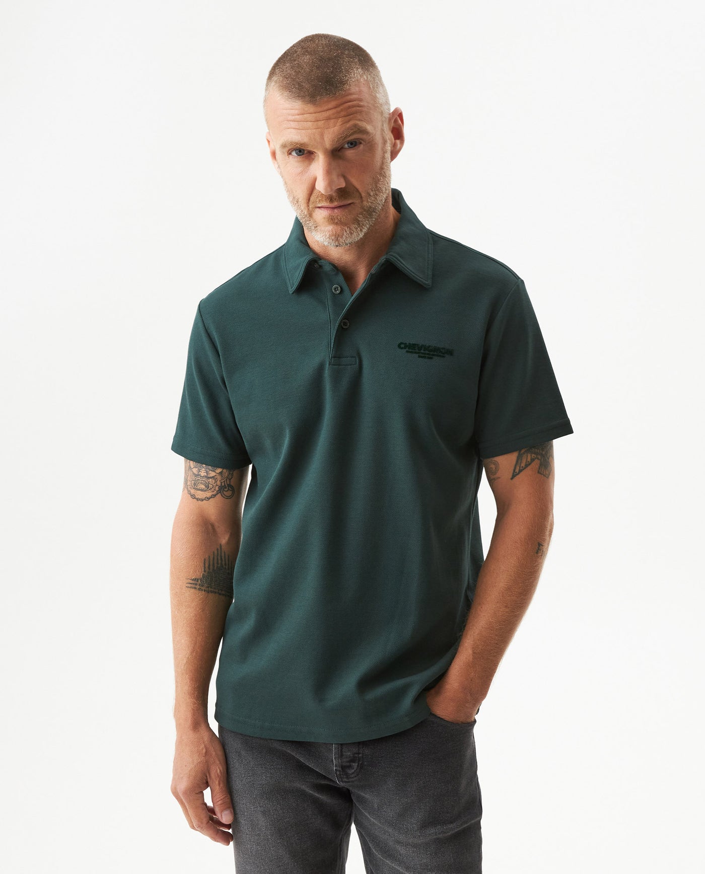 Men's Regular Fit Short Sleeve Polo Shirt in Cotton, Anchor 609G016 - 1