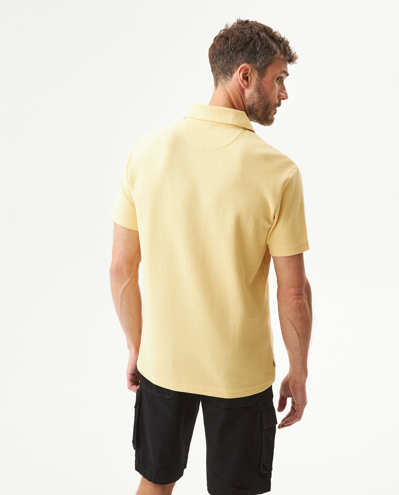 Men's Relaxed Fit Short Sleeve Polo Shirt in Cotton-Polyester Blend, Shine - 5