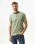 Men's Slim Fit Mandarin Collar Polo Shirt in Cotton Stretch Blend Festive