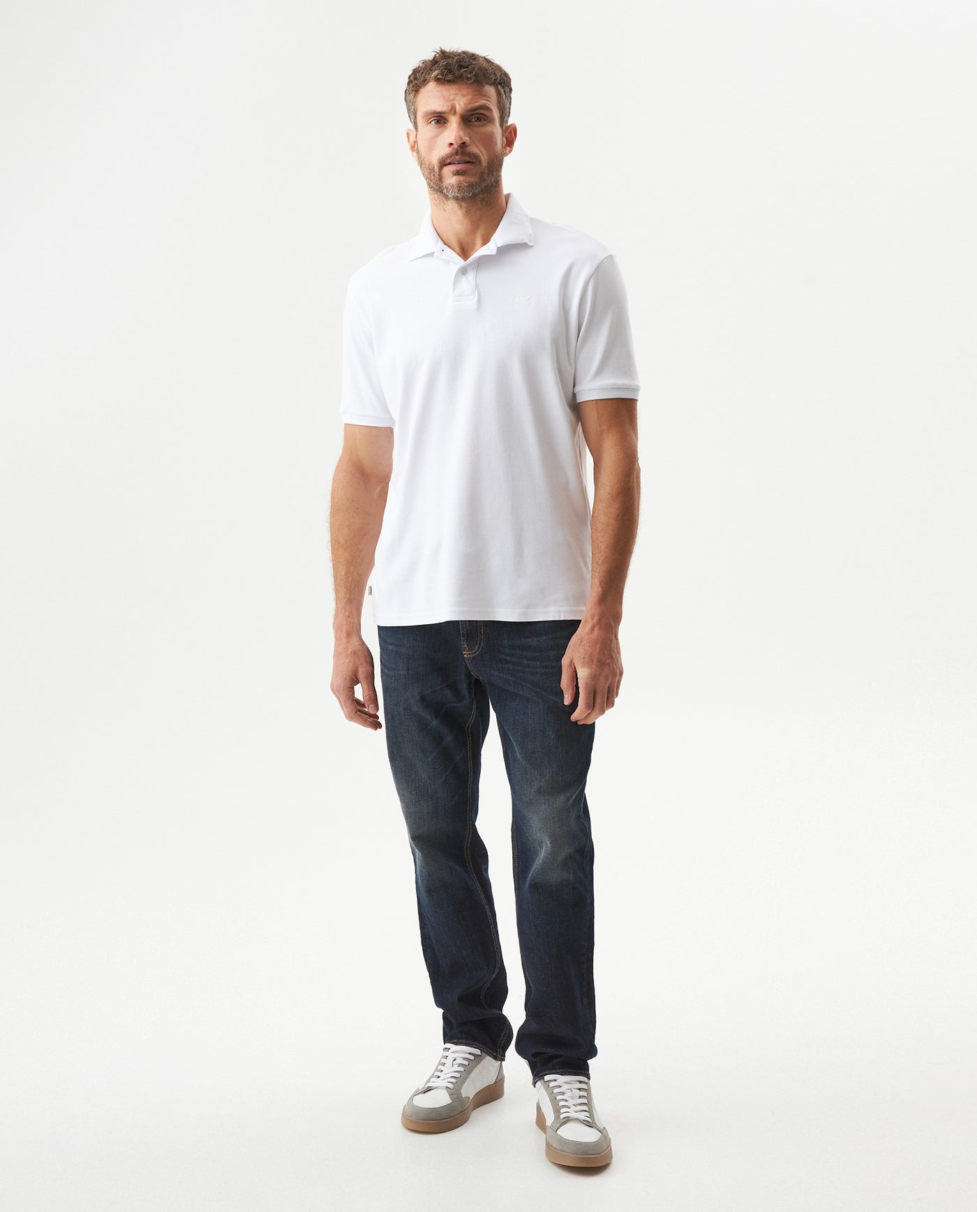 Men's Regular Fit Short Sleeve Polo Shirt in Cotton Moonlight 63_609G022_BLA110601_4