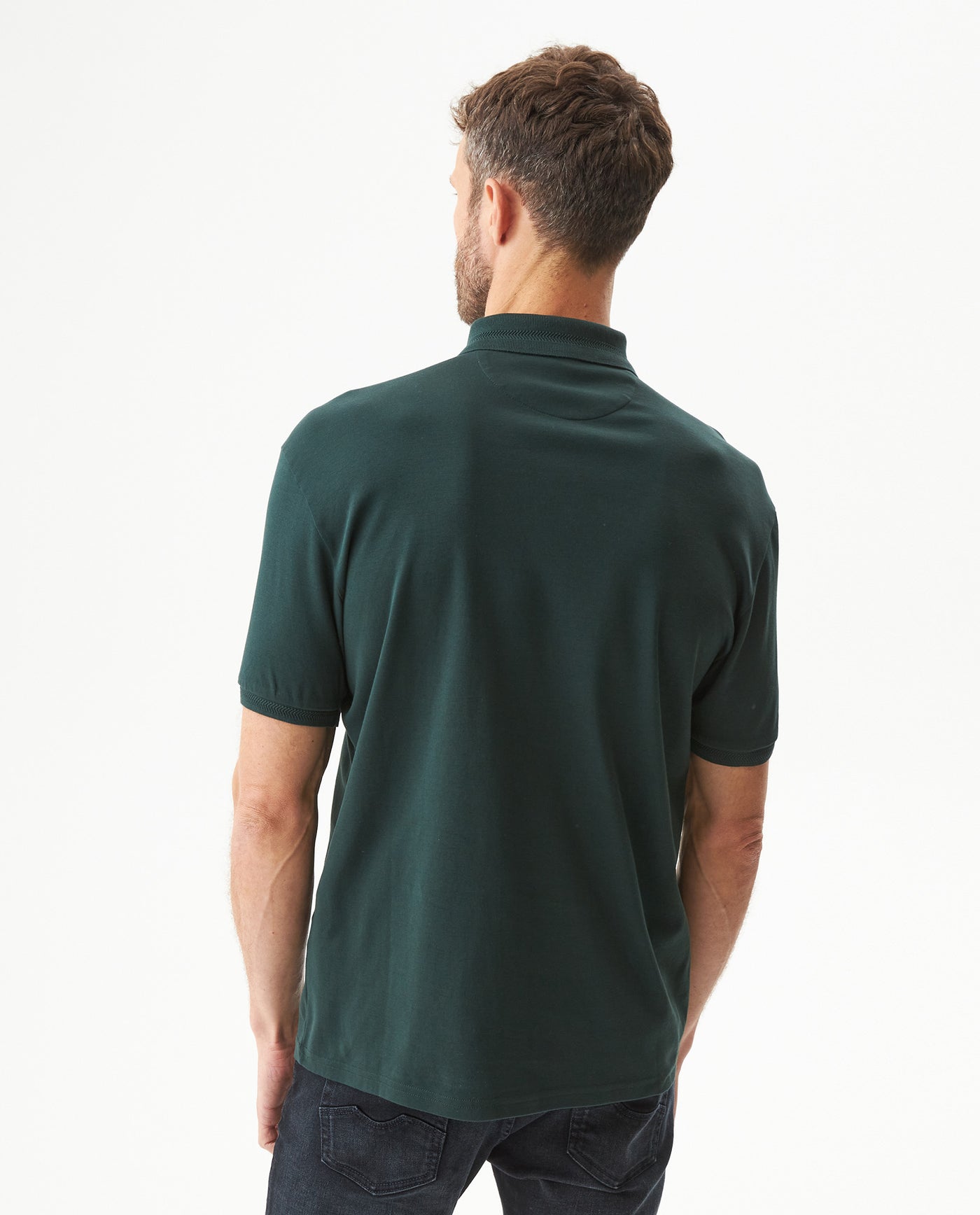 Men's Regular Fit Short Sleeve Polo Shirt in Cotton Moonlight 63_609G022_VER195350_6