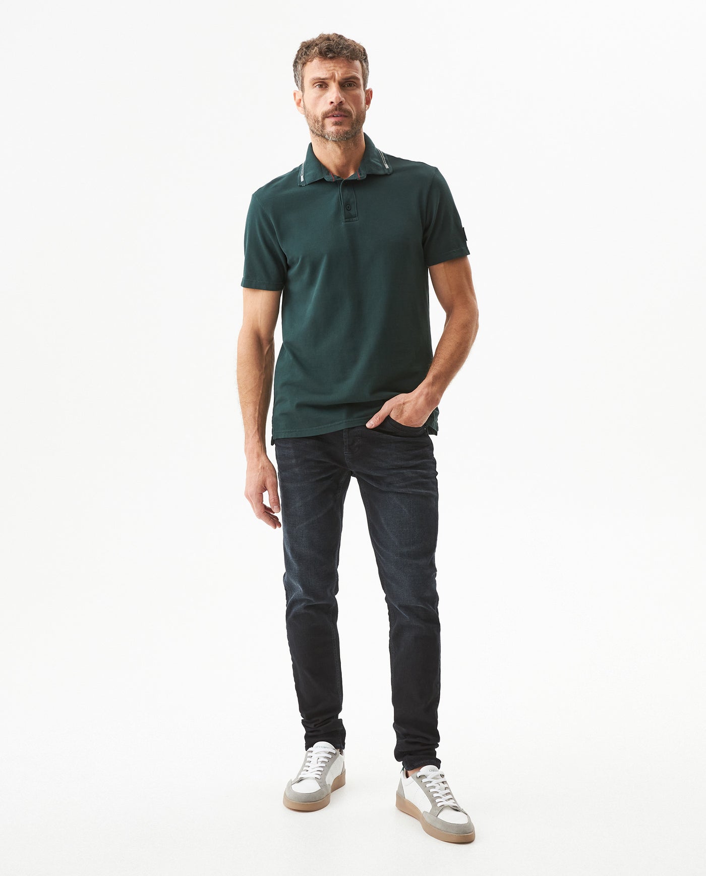 Men's Polo Shirt Slim Fit - Green 63_609G025_VER195350_4