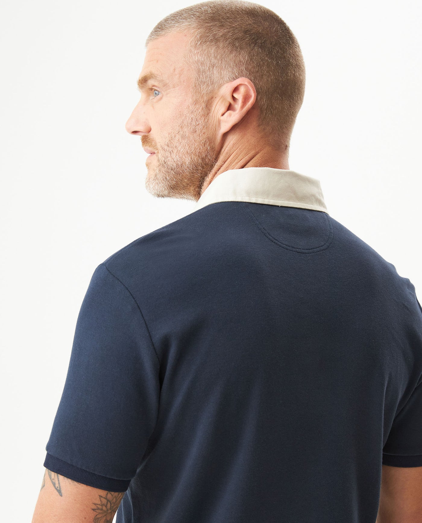 Men's Short Sleeve Printed Logo Slim Fit Polo Shirt in Cotton Majestic 63_609G030_AZU194024_7