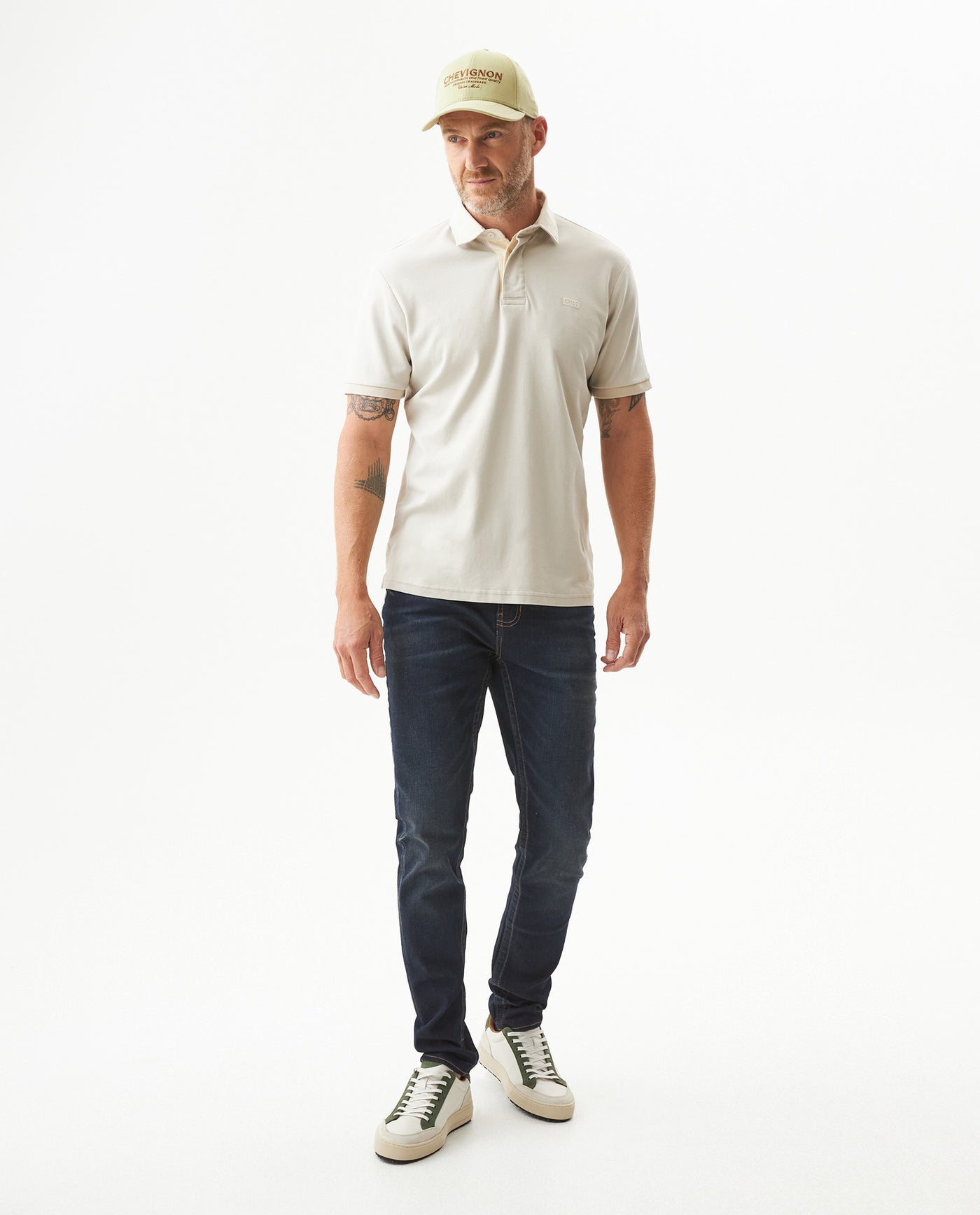 Men's Short Sleeve Printed Logo Slim Fit Polo Shirt in Cotton Majestic 63_609G030_BEI160924_4