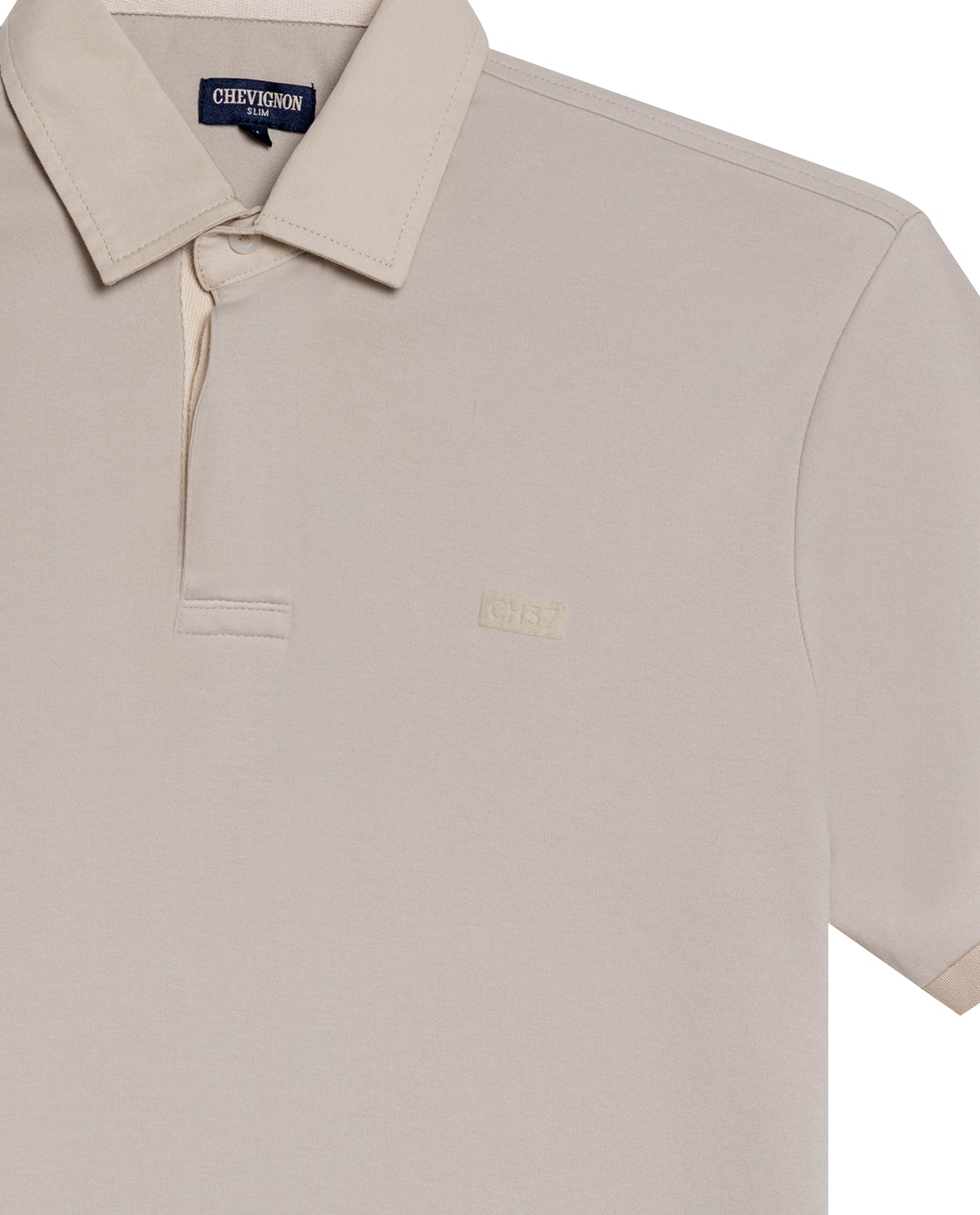 Men's Short Sleeve Printed Logo Slim Fit Polo Shirt in Cotton Majestic 63_609G030_BEI160924_8