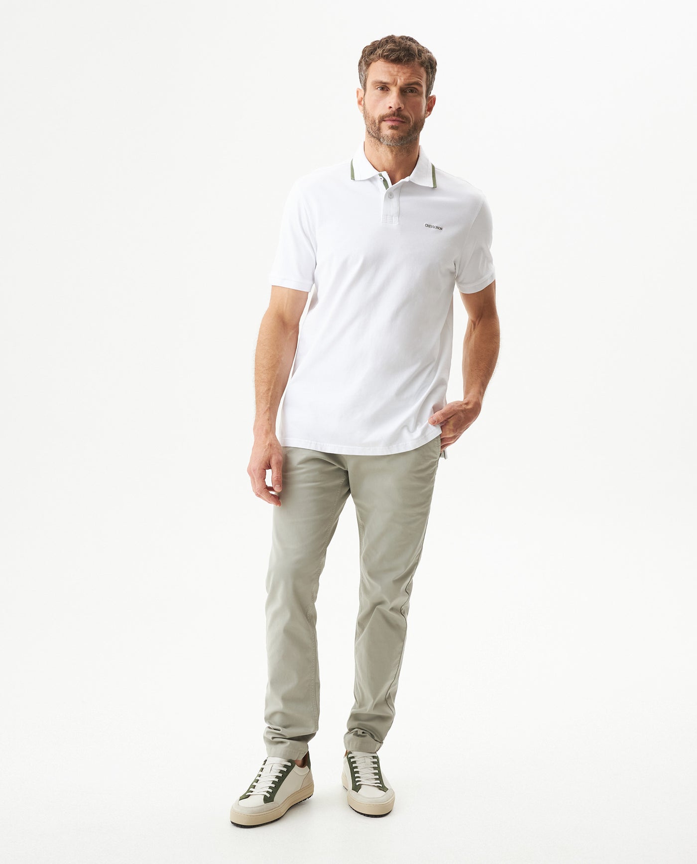 Men's Relaxed Fit Short Sleeve Polo Shirt in Cotton Stretch Blend, Aurora - 3