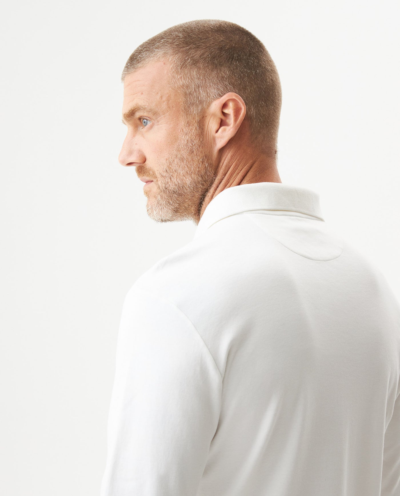 Men's Long Sleeve Slim Fit Polo Shirt in Cotton, Offshore 609G035 - 6