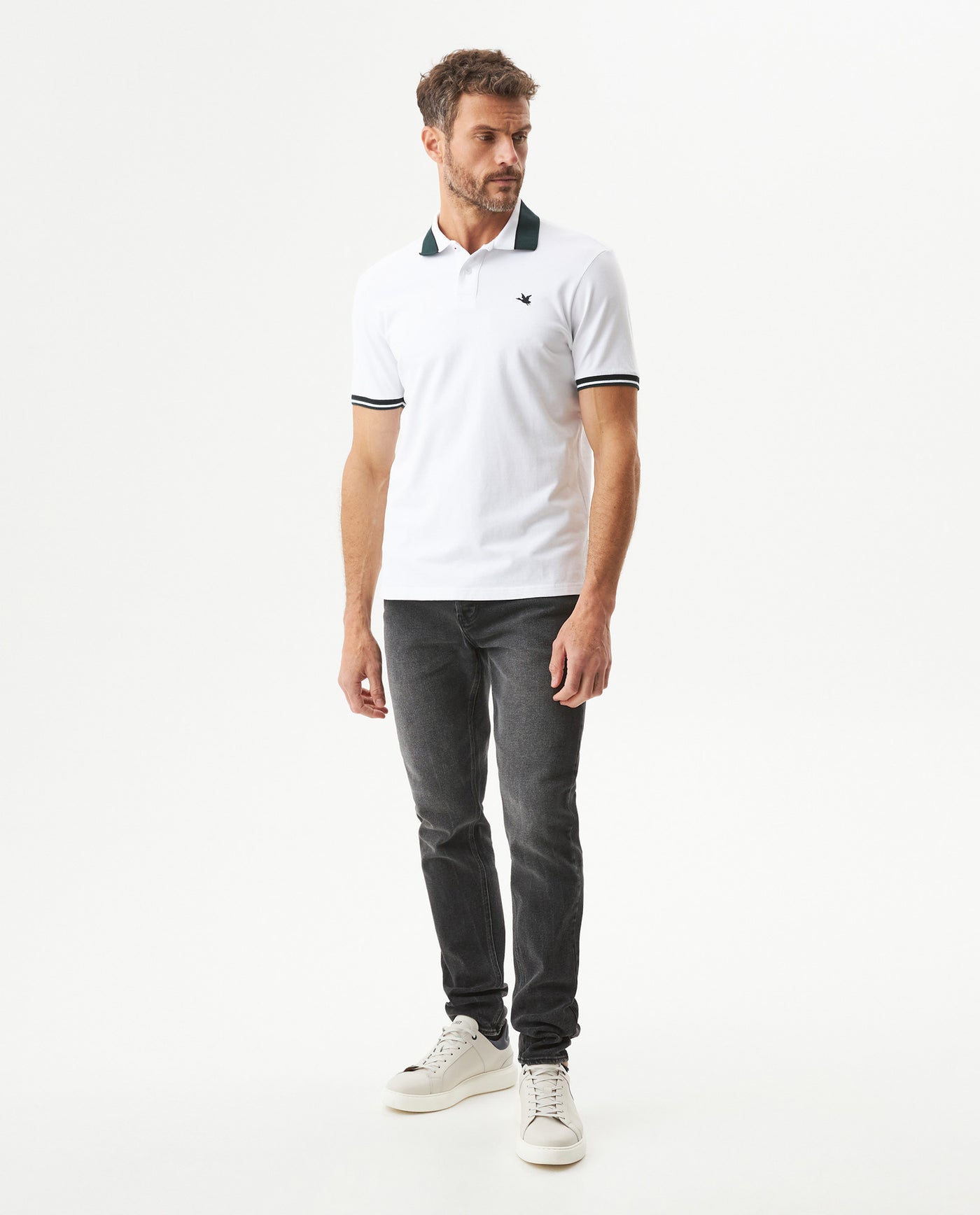 Men's Slim Fit Polo Shirt in Cotton Stretch Blend, Northshore 609G037 - 2