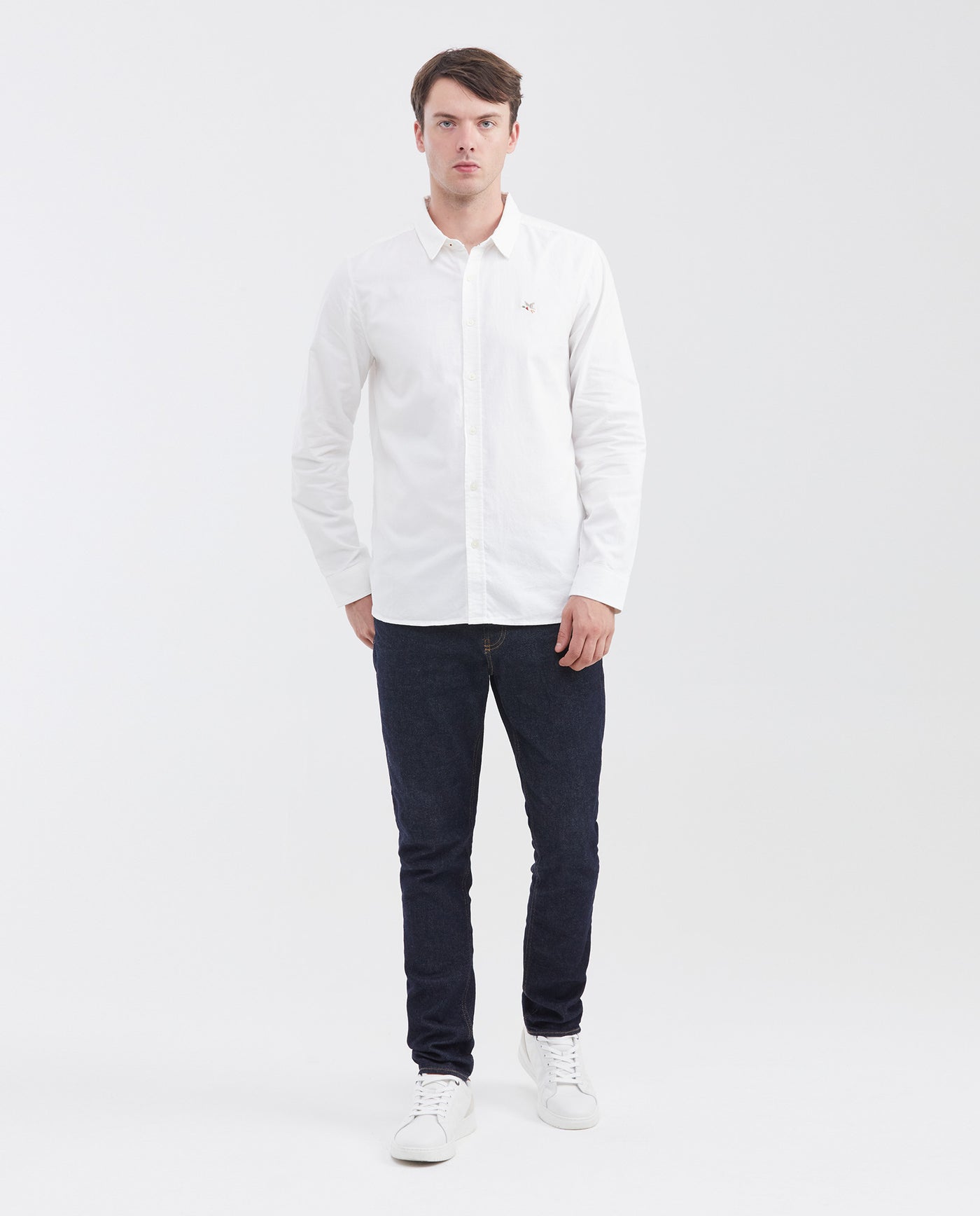 Camisa Manga Larga Algodón Masculino - White 63_610F027_BLA110601_3