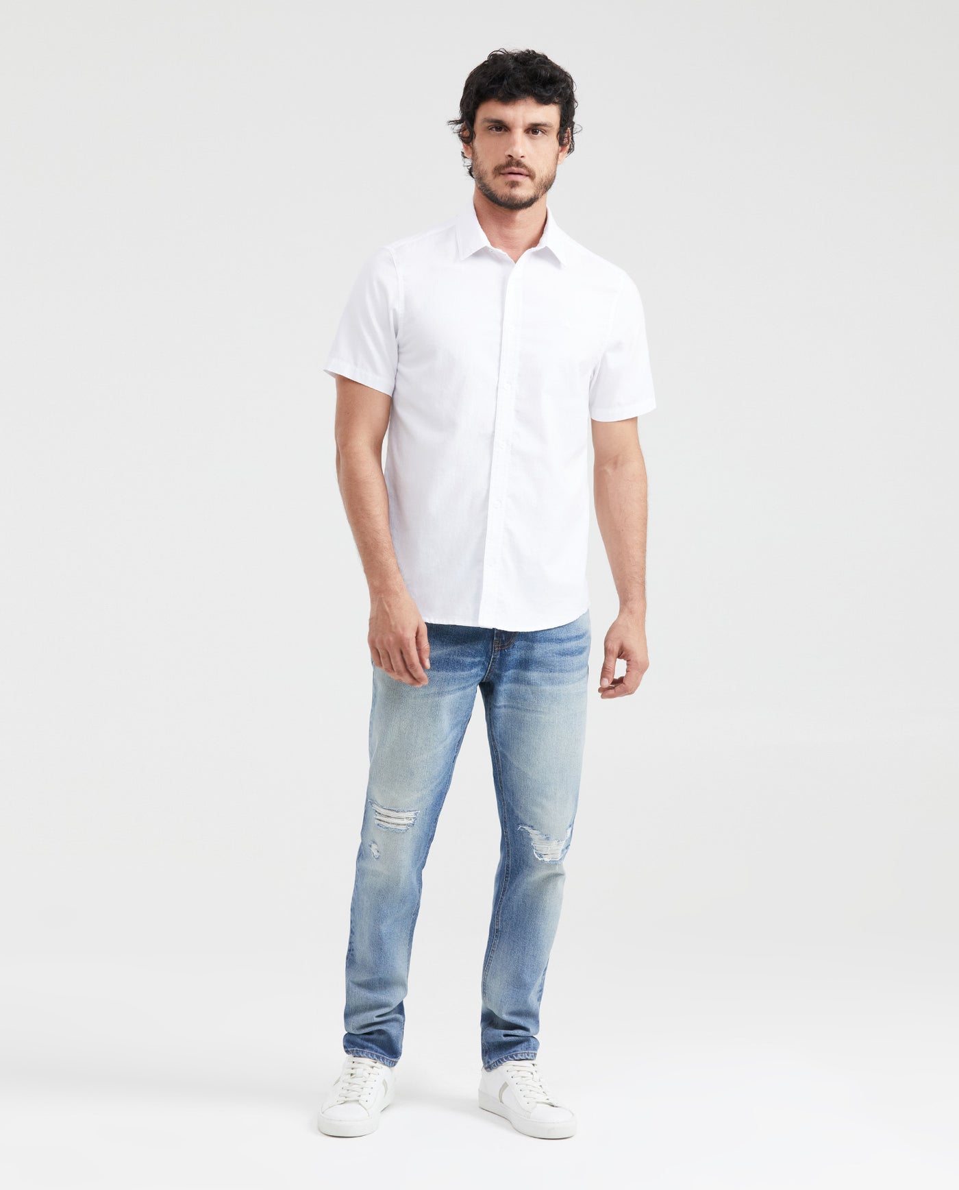 Men's Short Sleeve Shirt Classic Fit in Cotton - 6
