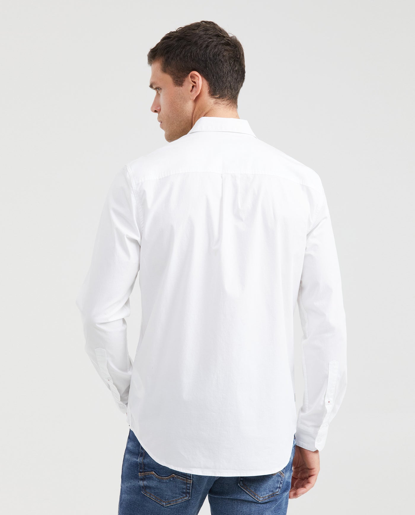 Men's Long Sleeve Shirt Classic Fit in Cotton Stretch Blend 63_610G066_BLA110601_4