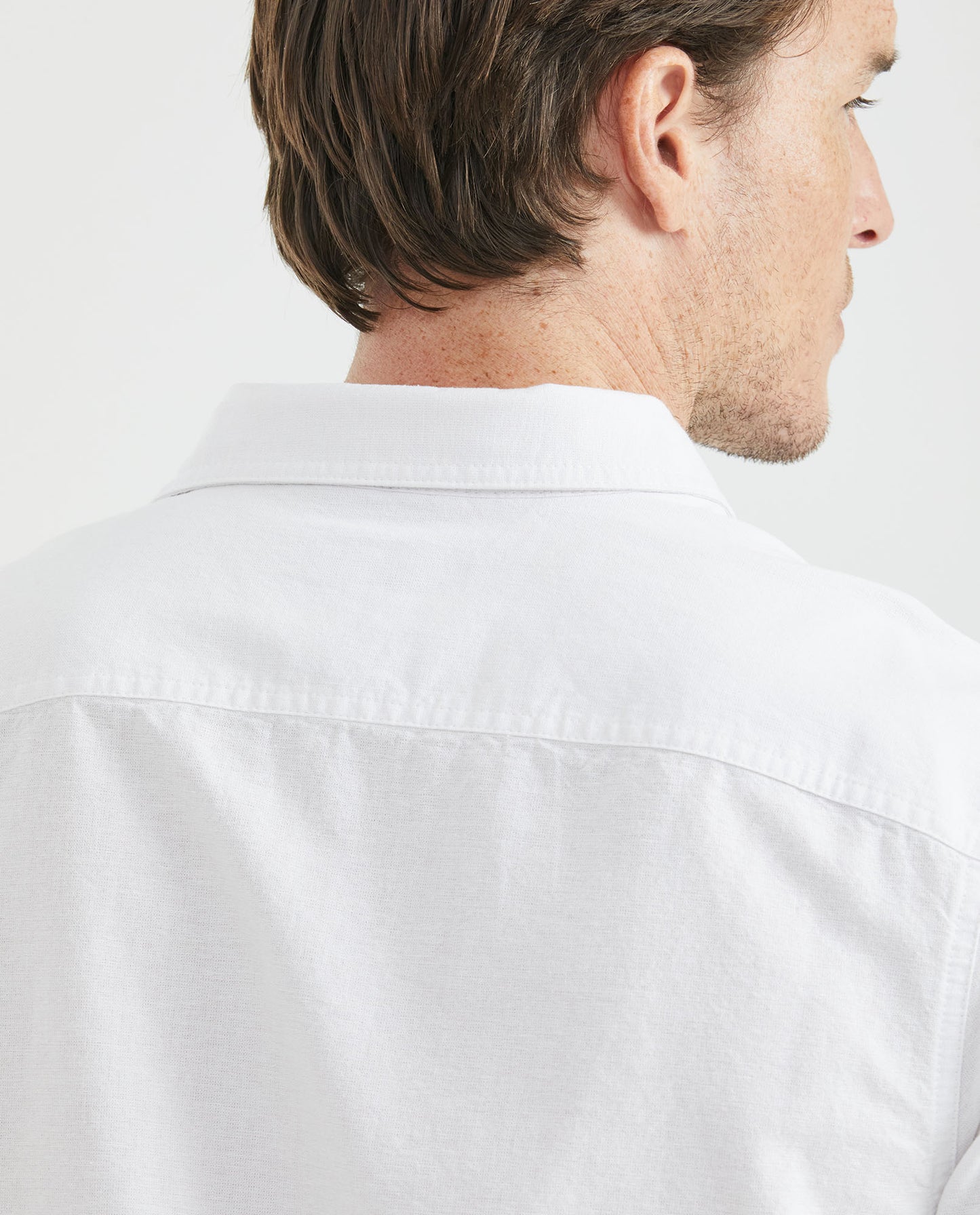 Men's Shirt, Slim Fit Short Sleeve - Oxford - White - 5