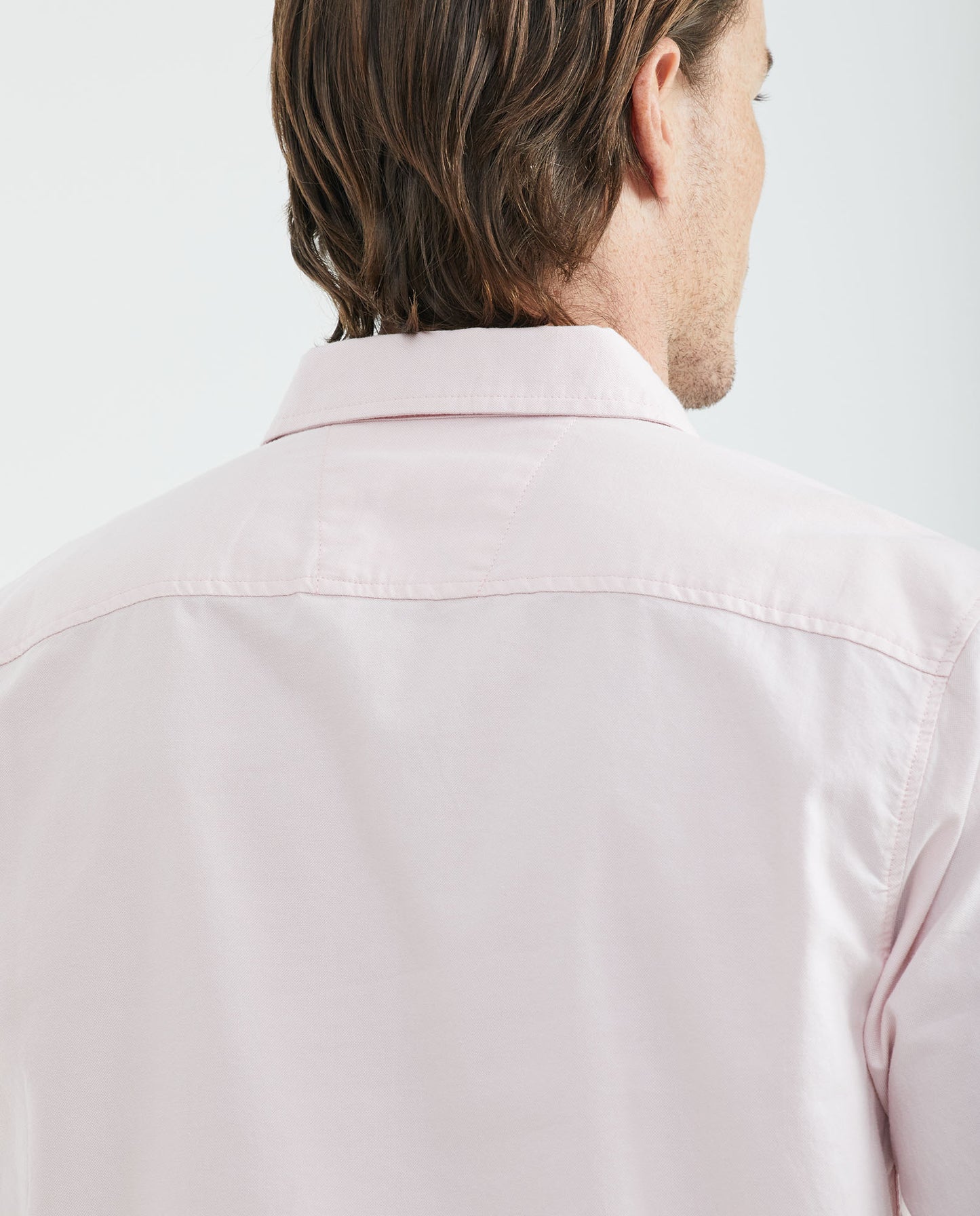 Men's Shirt, Slim Fit Long Sleeve - Oxford - Pink - 6