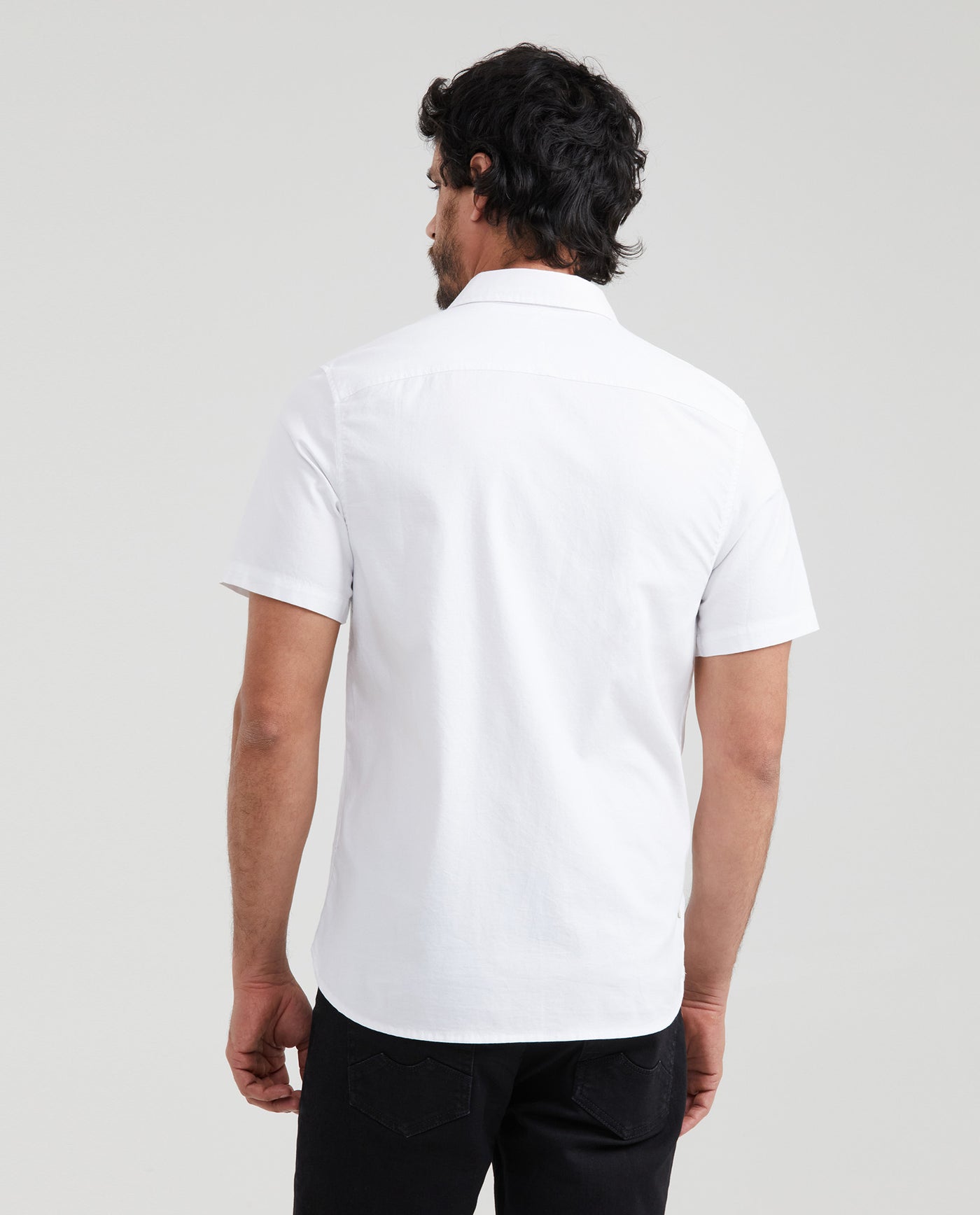 Men's Short Sleeve Slim Fit Shirt - White 611G011 - 4