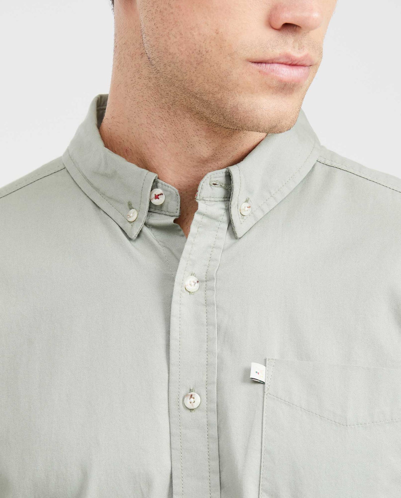 Classic Fit Short Sleeve Cotton Shirt for Men - Green 611G012 - 2