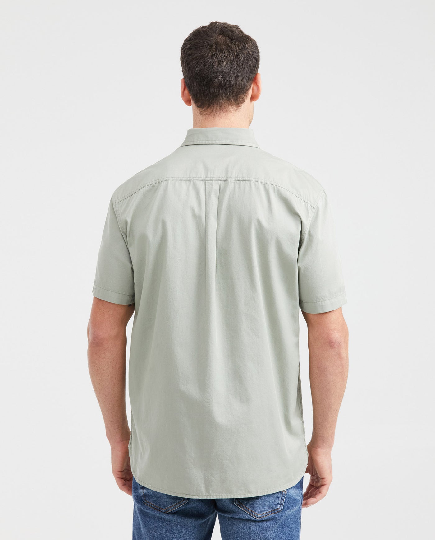 Classic Fit Short Sleeve Cotton Shirt for Men - Green 611G012 - 3