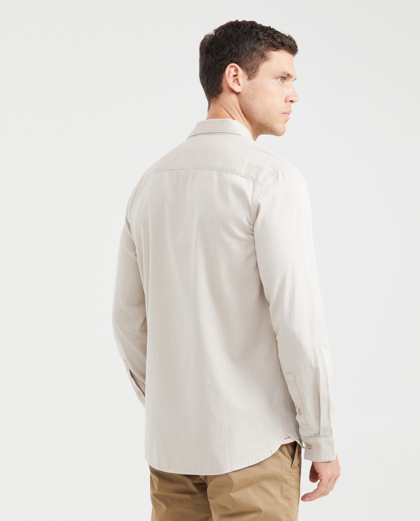 Men's Slim Fit Long Sleeve Button-Down Corduroy Shirt 100% Cotton - 3