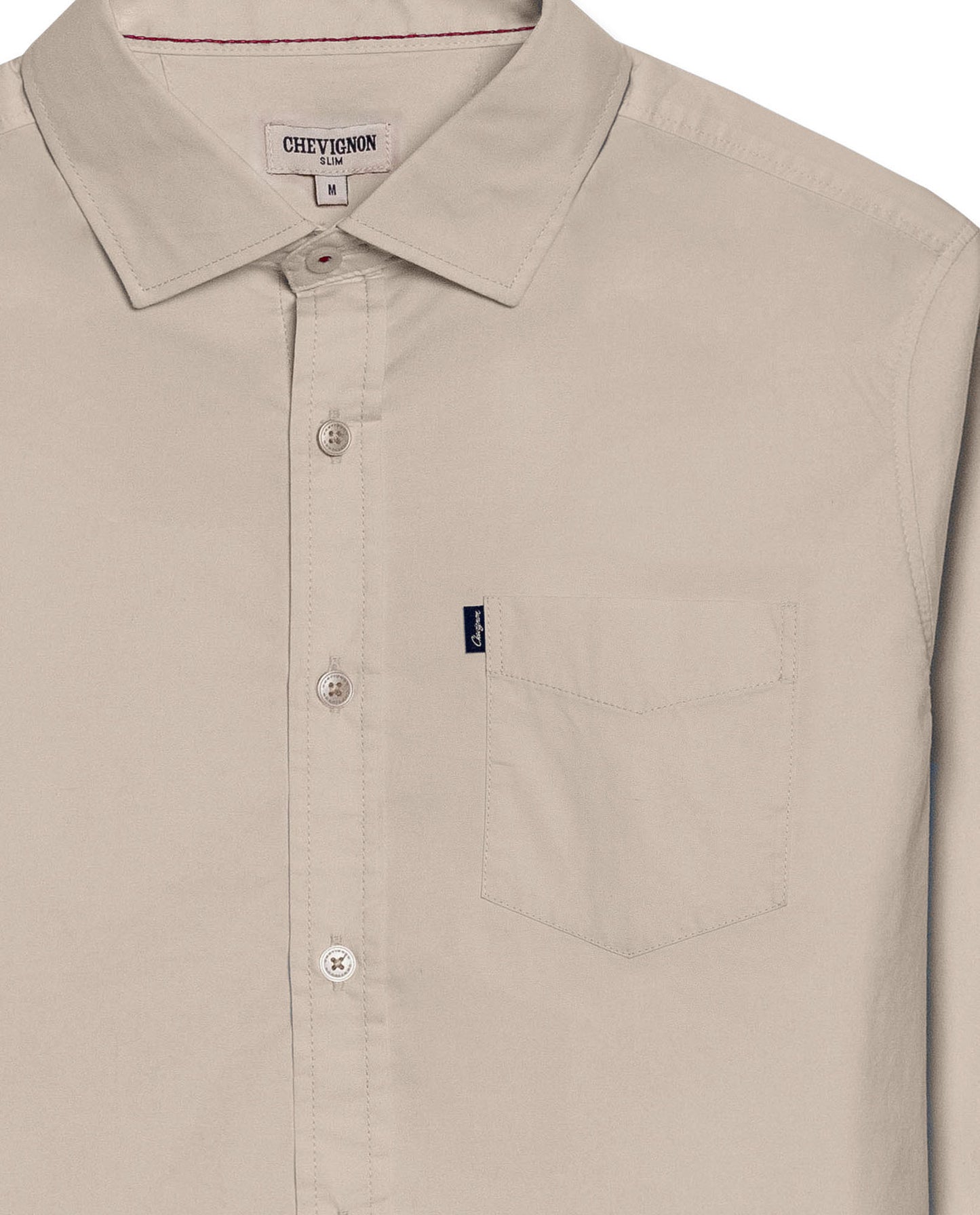 Mens Shirt Long Sleeve Slim Fit Open Collar Poplin Cotton Lycra Subtle Horizontal Ribs Woven Label - Gray 63_611H000_GRI140000_8