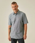Men's Shirt Classic Fit Cotton Header Effect Red Side Details Internal Stripe Fabric Vibrant Duck - Dark Green