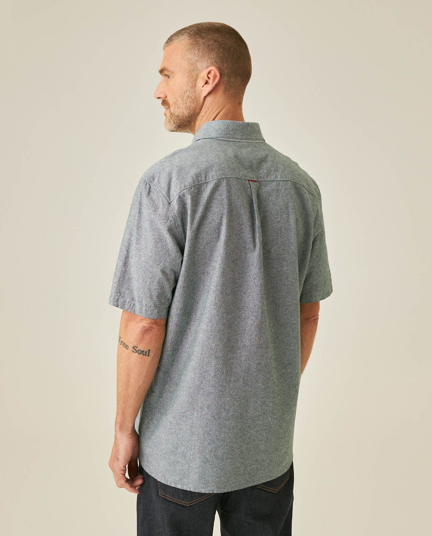 Mens Shirt Classic Fit Cotton Header Effect Red Side Details Internal Stripe Fabric Vibrant Duck - Dark Green 63_611H013_VER195406_6