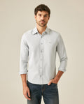 Men's Shirt Long Sleeve Slim Fit Cotton Twill Collar Stay Tone on Tone Duck Professional Structure - Blue