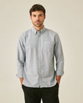 Men's Shirt Long Sleeve Regular Fit Button Down Oxford Cotton White Woven Classic Collegiate Spade Pocket - Dark Green