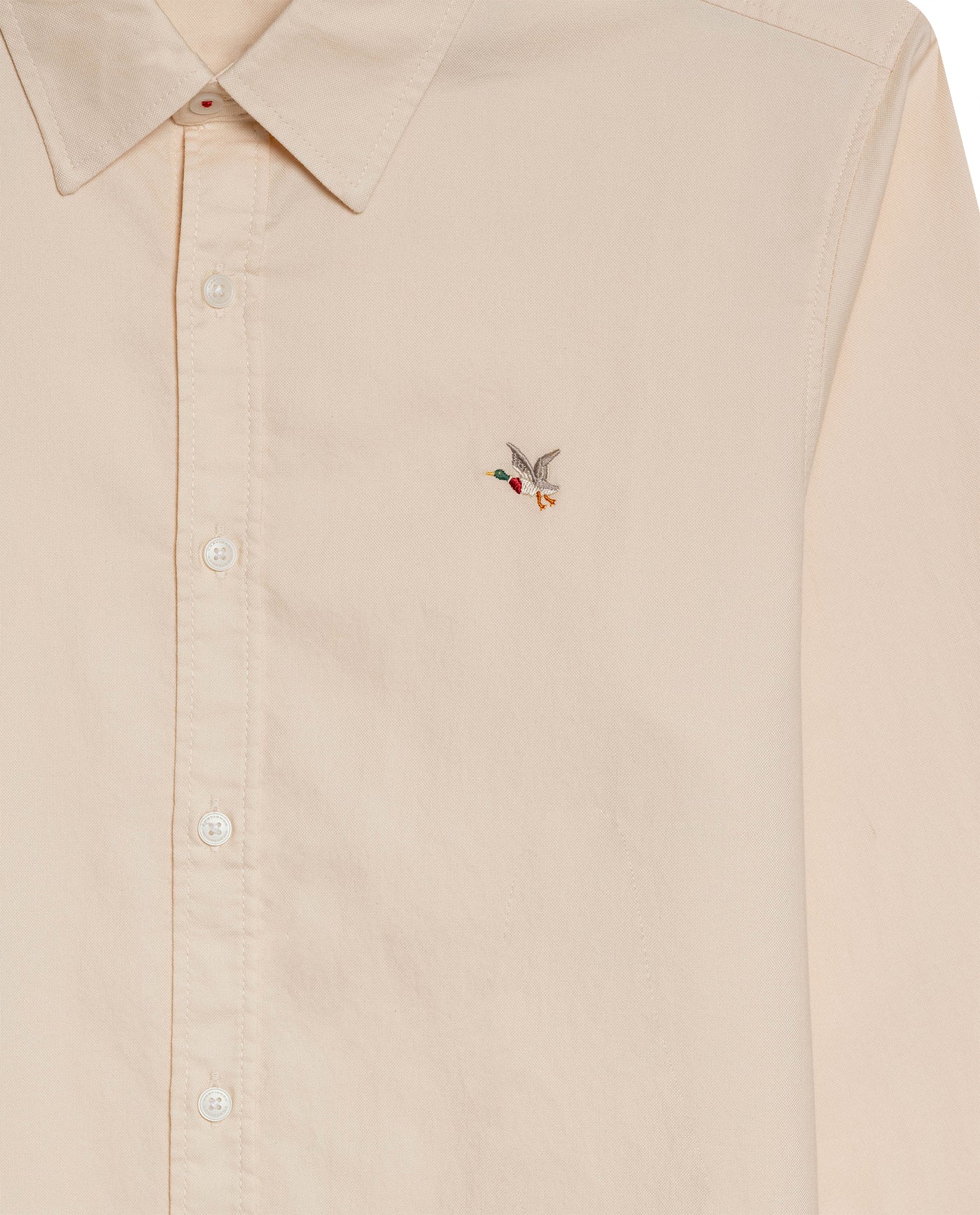 Mens Shirt Long Sleeve Slim Fit Oxford Cotton Vibrant Duck Raw Contrast Buttons Side Details Woven Label - Yellow 63_611H027_AMA120709_8