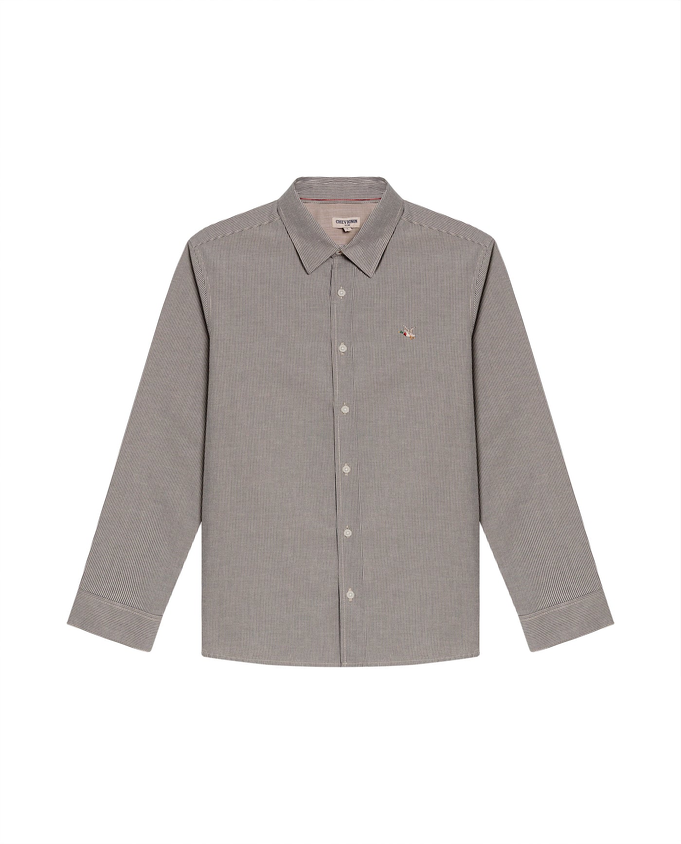 Mens Shirt Long Sleeve Slim Fit Oxford Cotton Pinstripe Pattern Contrast Side Pieces Yokes Marked Buttons - Blue 63_611H039_AZU193923_3