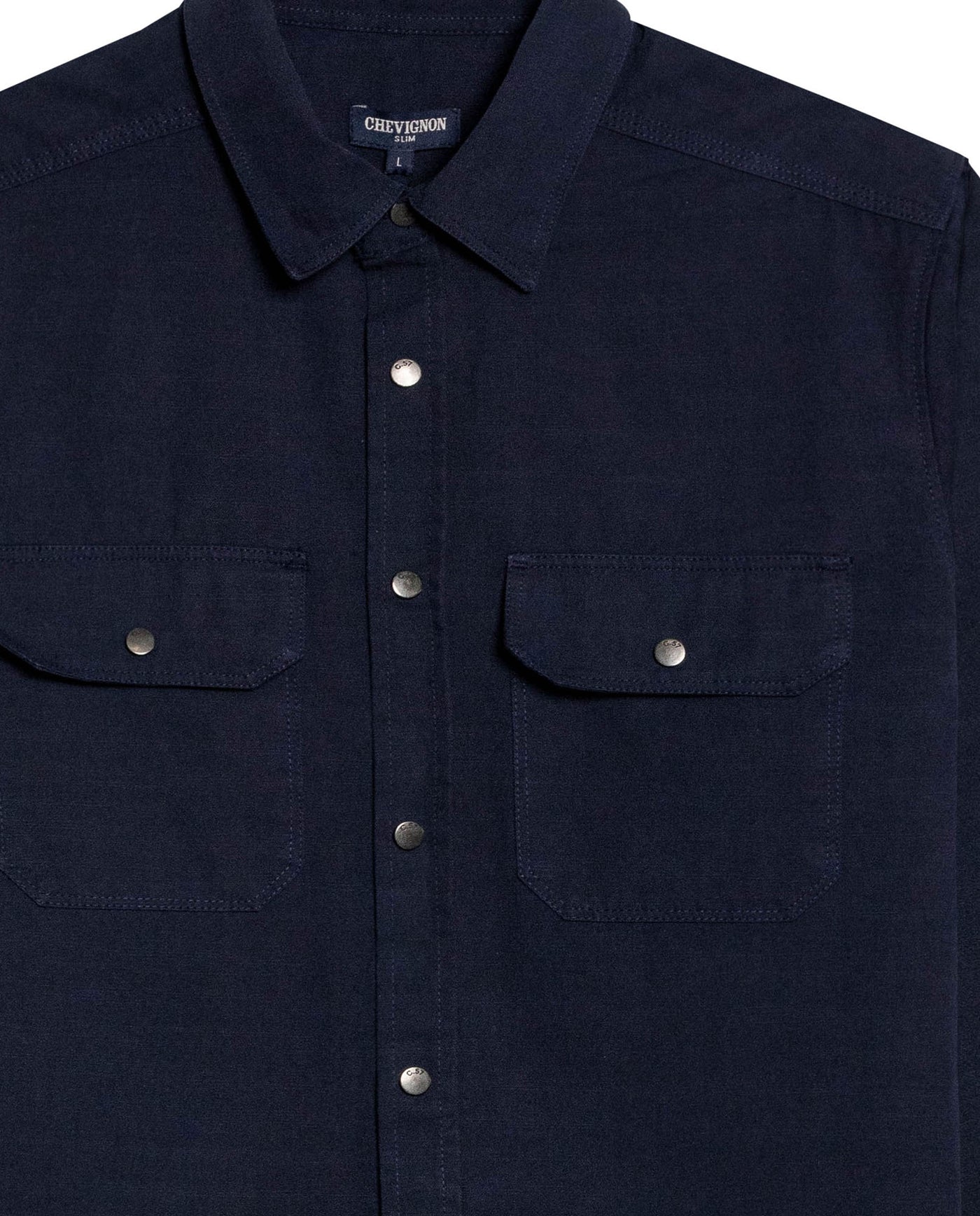 Mens Slim Fit Cotton Lyocell Cargo Shirt - Blue 63_611H041_AZU193923_8
