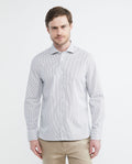 Men's Long Sleeve Striped Shirt Dobby Comfort Coolmax