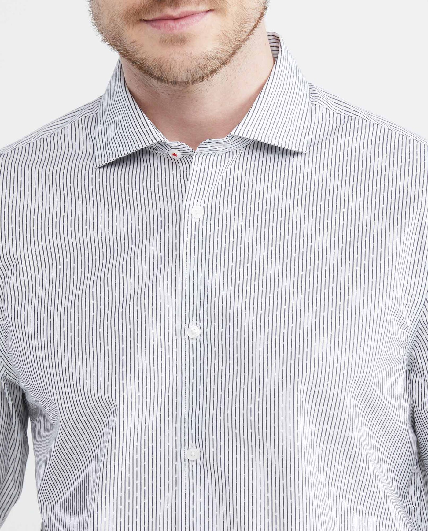Men's Long Sleeve Striped Shirt Dobby Comfort Coolmax 612E024 - 3
