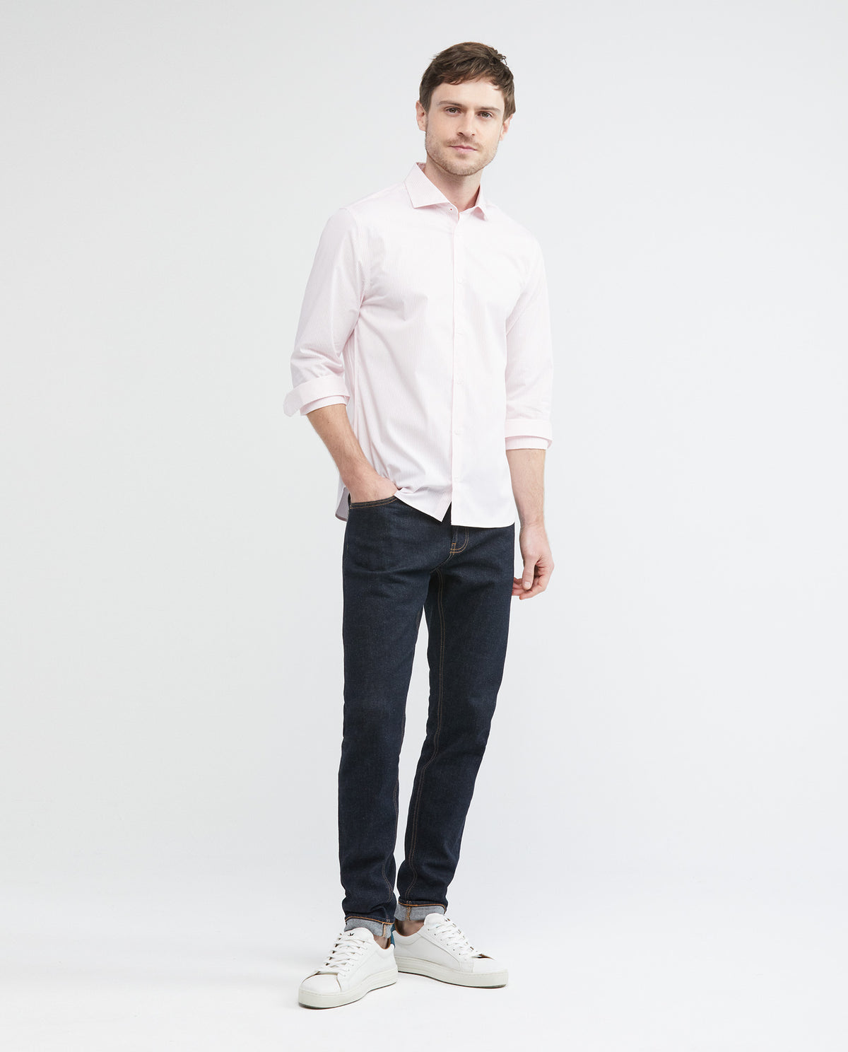 Men's Long Sleeve Striped Shirt Dobby Comfort Coolmax 63_612E024_120000_3