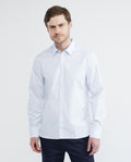 Men's Long Sleeve Mini Check Shirt Dobby Comfort Coolmax