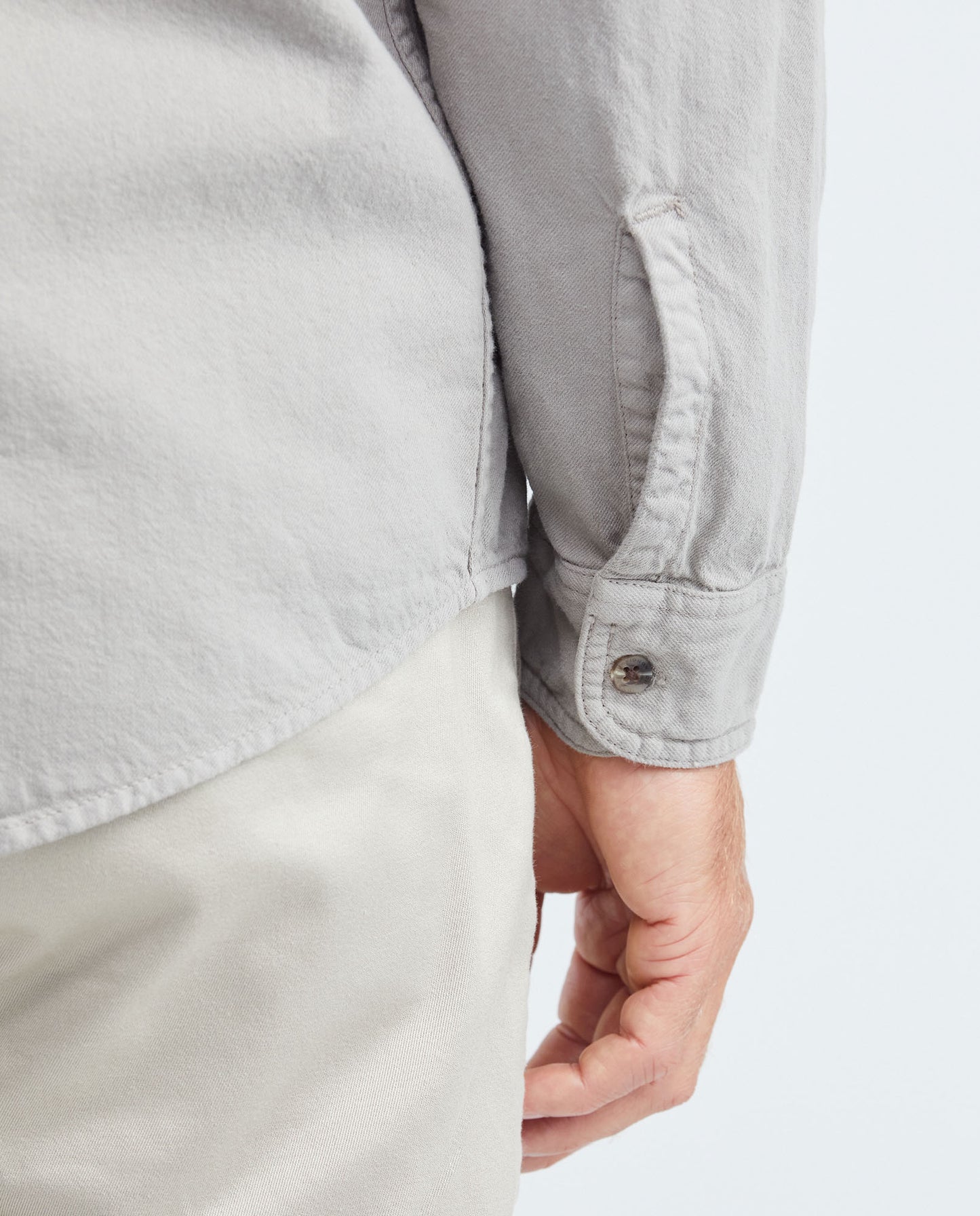 Men's Shirt, Classic Fit Long Sleeve - Utility Pockets - Brown - 7