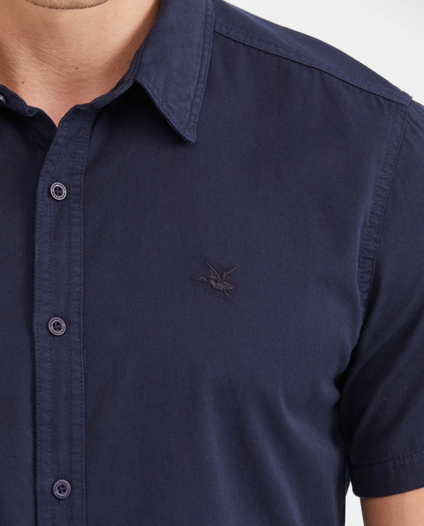 Men's Slim Fit Denim-Style Cotton Twill Casual Shirt - 3