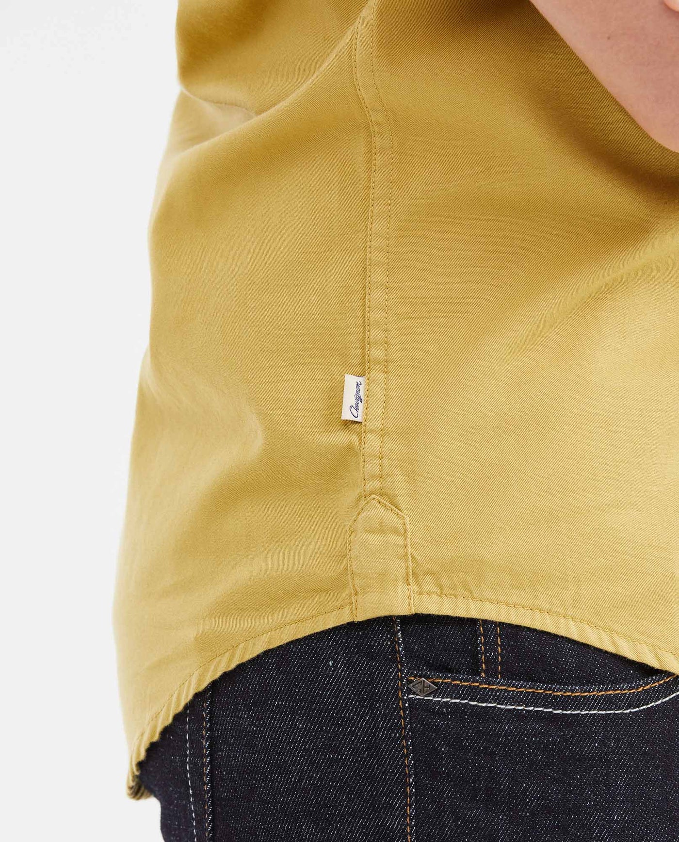 Men's Slim Fit Denim-Style Cotton Twill Casual Shirt - 4