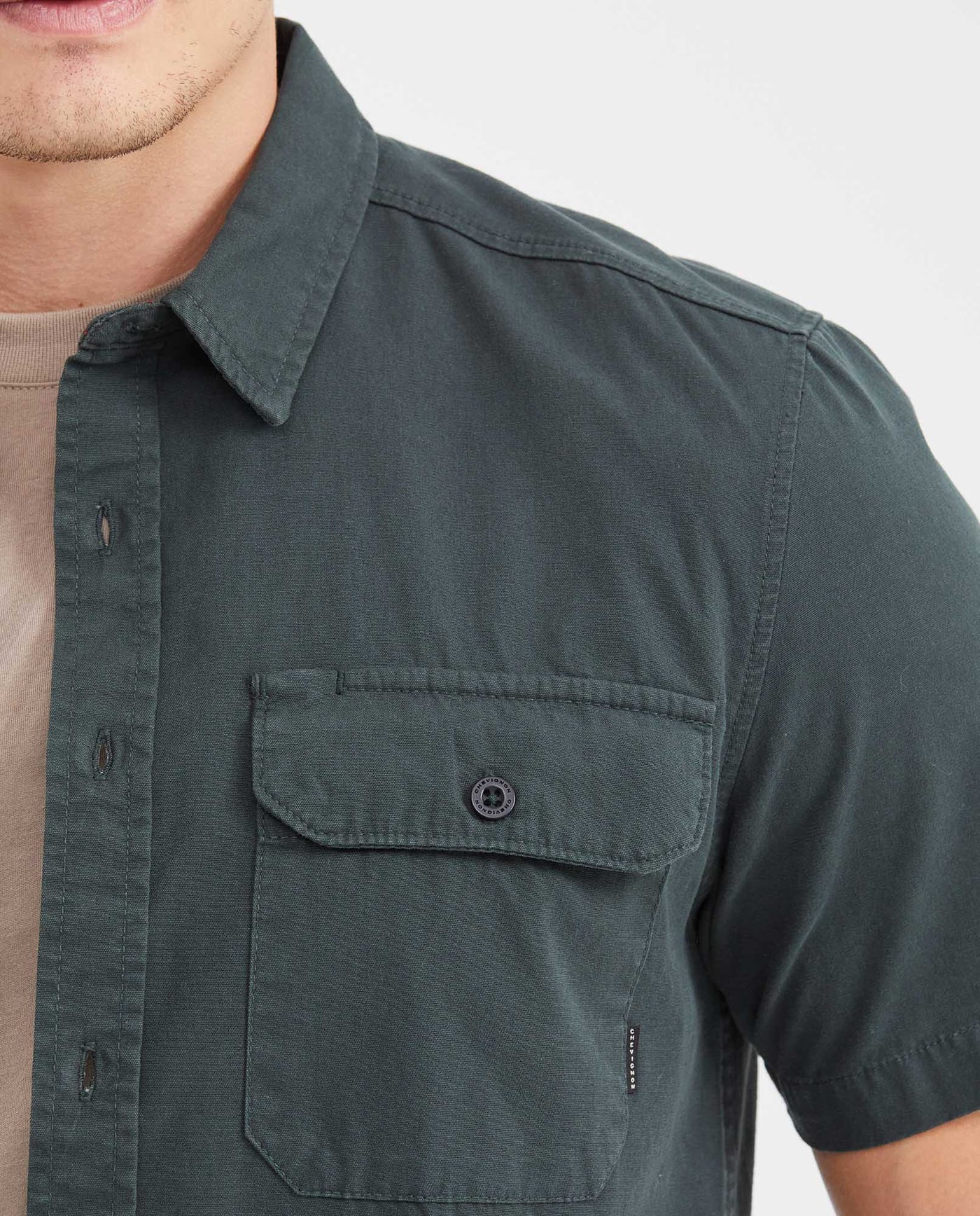 Slim Fit Short Sleeve Cargo Pocket Shirt for Men - Green 612G021 - 3