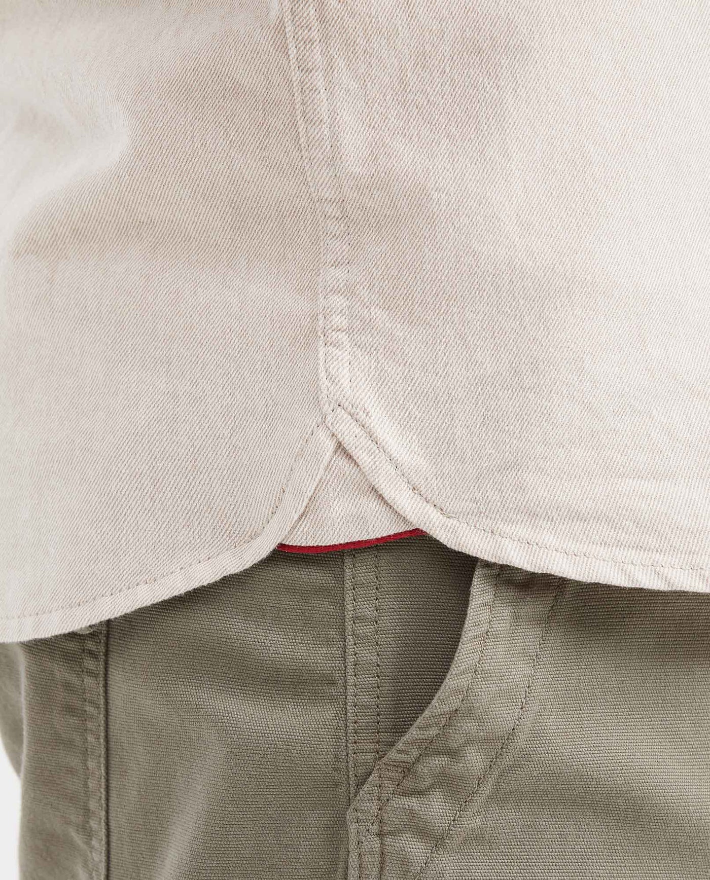 Men's Slim Fit Cotton Diagonal-Weave Button-Down Dress Shirt - 7