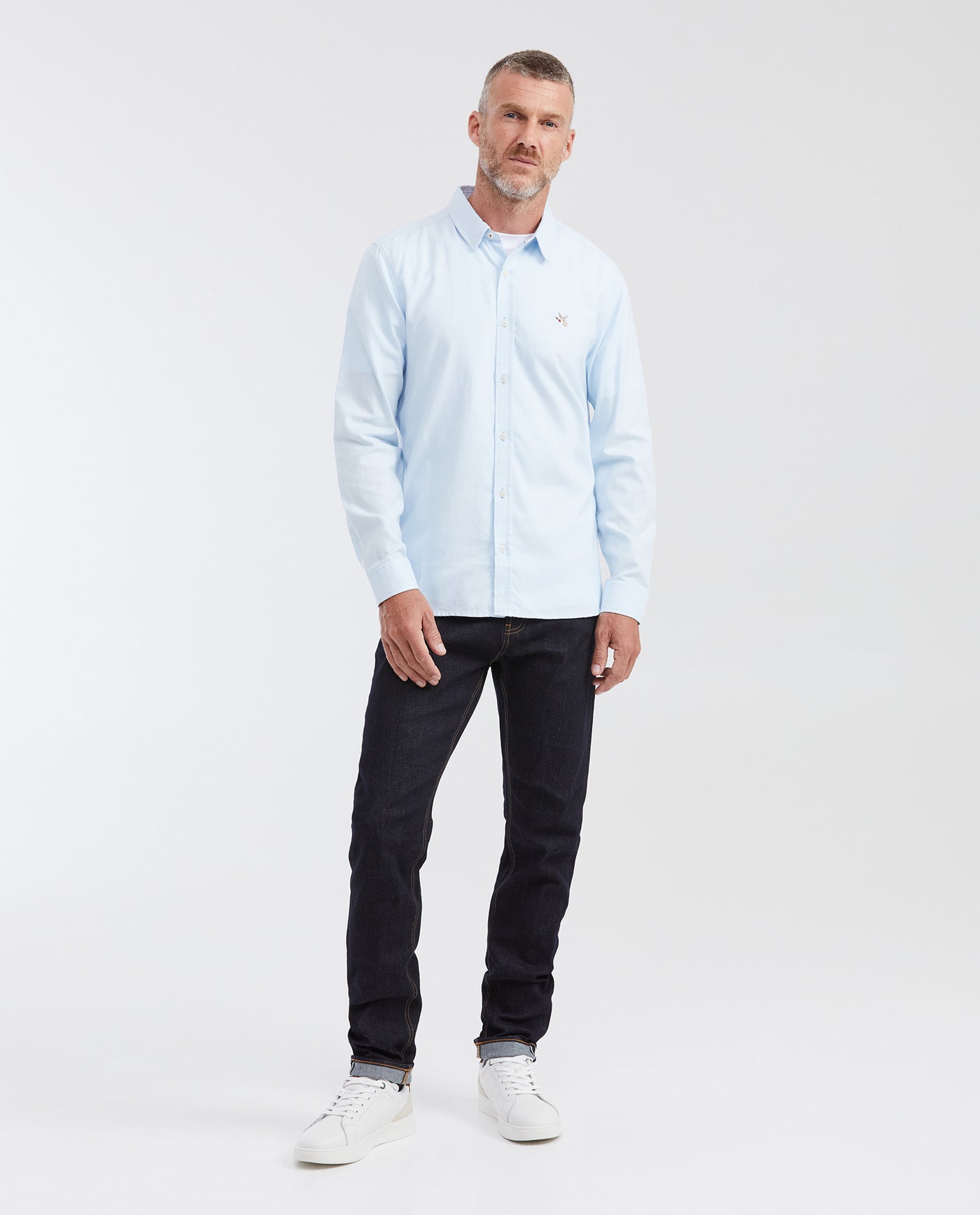 Slim Fit Long Sleeve Shirt in 100% Cotton Oxford with Smart Influence for Men - Blue 612G027 - 2