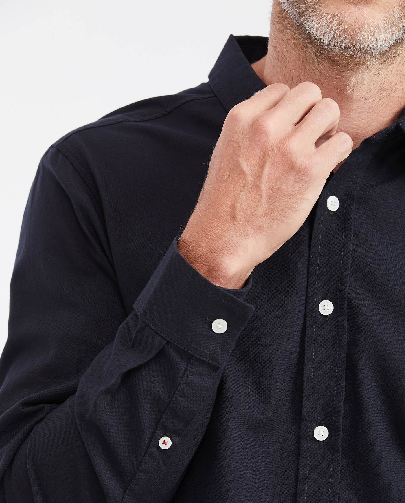 Slim Fit Long Sleeve Shirt in 100% Cotton Oxford with Smart Influence for Men - Black 612G027 - 5
