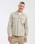 Classic Fit Long Sleeve Shirt Overshirt Design in Cotton for Men - Brown