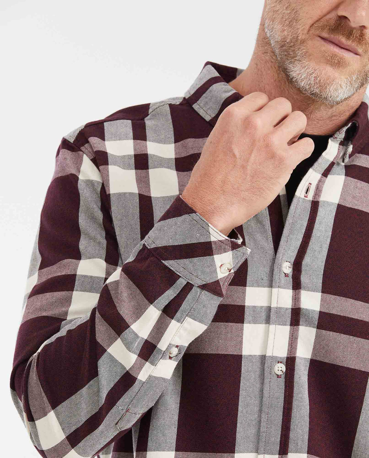 Men's Short Sleeve Slim Fit Plaid Shirt - Red 612G035 - 4