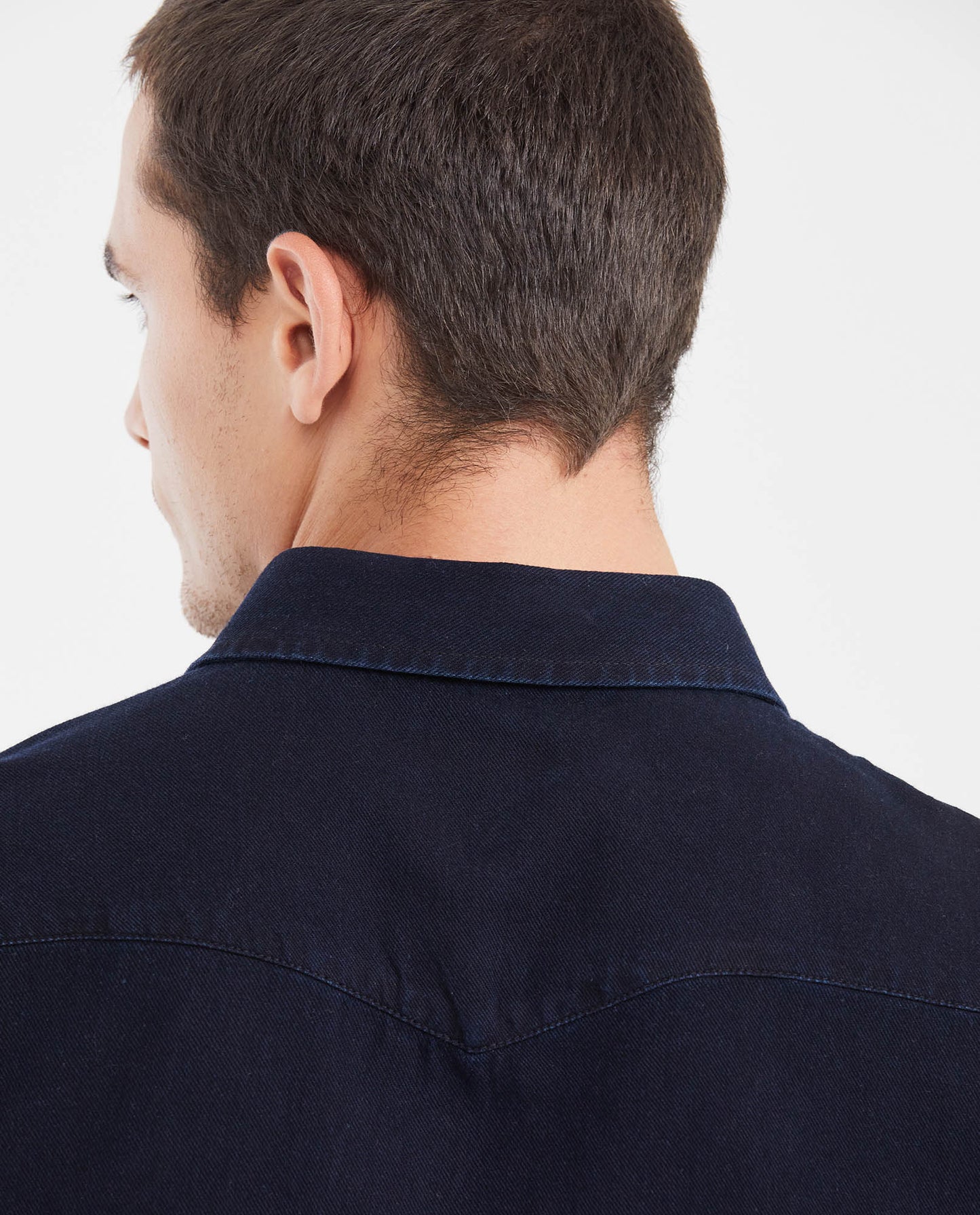 Men's Slim Fit Long Sleeve Western Cut Shirt - Black - 7