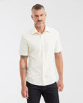 Men's Shirt Slim Fit and Short Sleeve 100% Cotton - Yellow