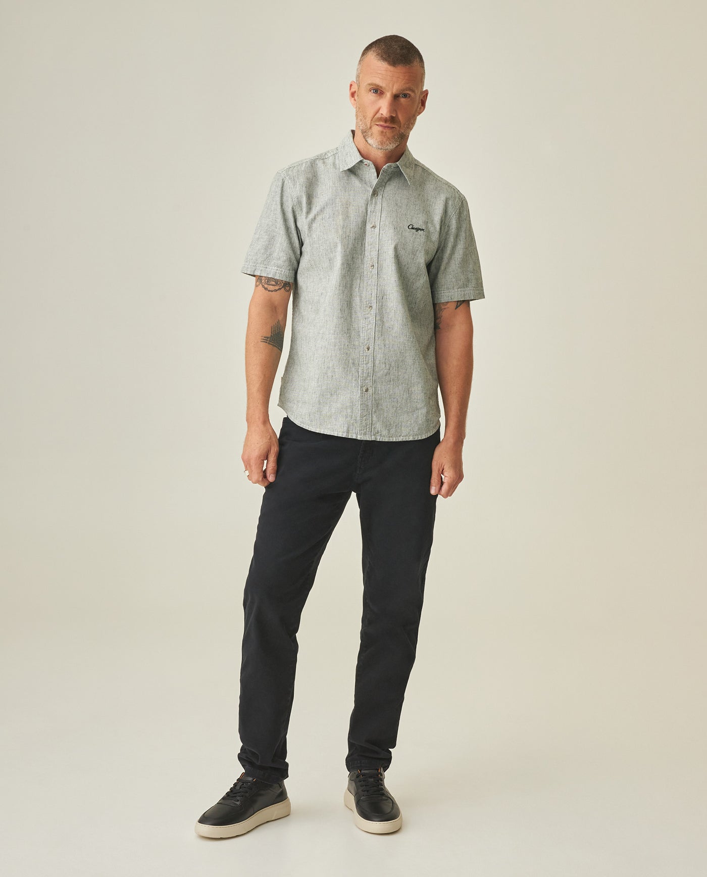 Linen Slim Fit Shirt for Men - Green 63_612H021_VER195350_3