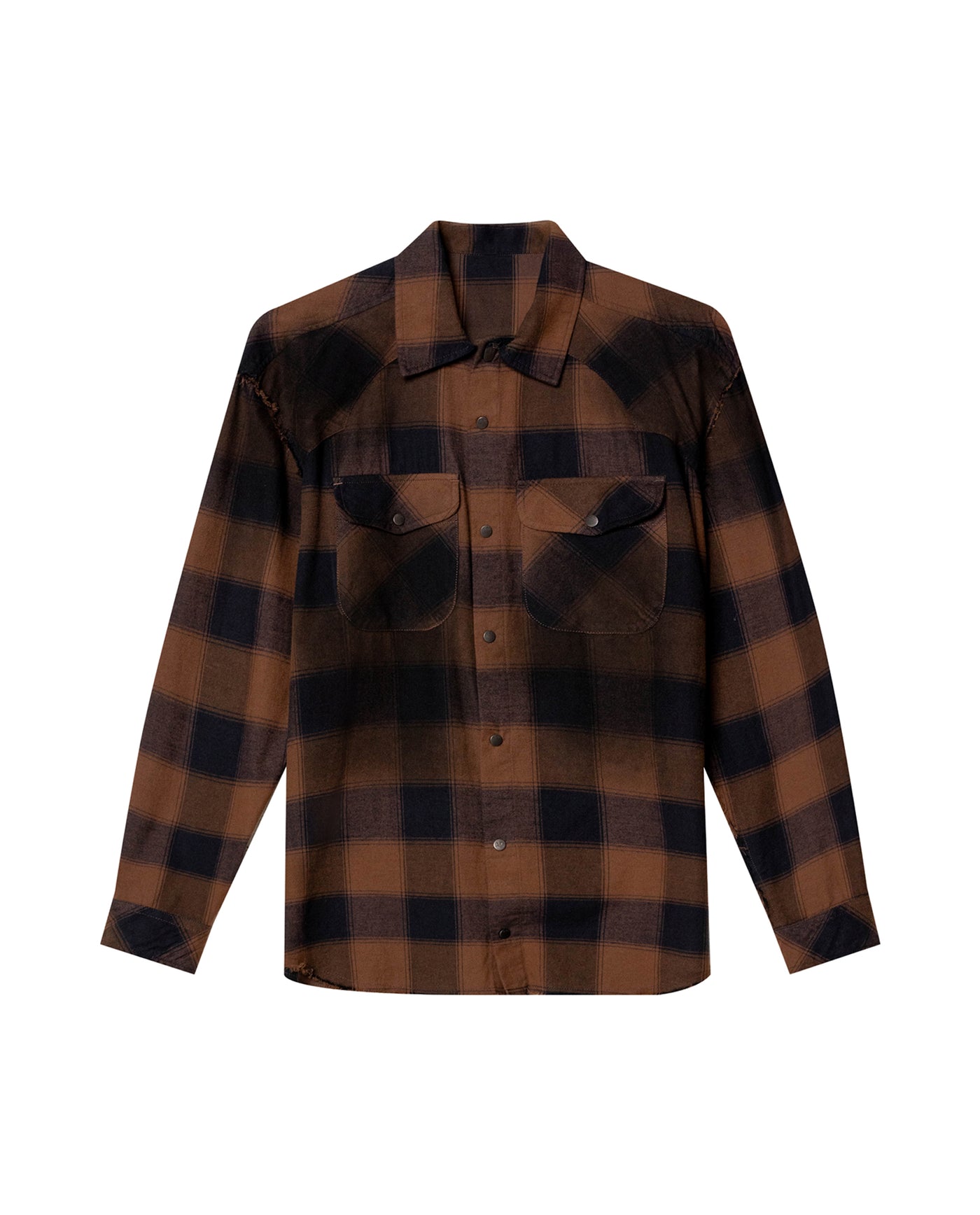 Mens Oversized Plaid Shirt - Special Collection - Brown 63_612H200_CAF190840_4