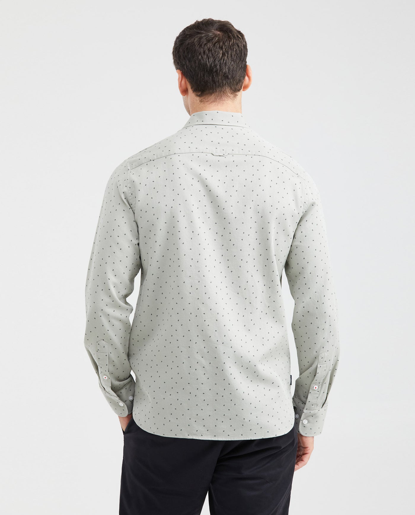 Men's Mini Print Button-Down Shirt 100% Cotton - 4