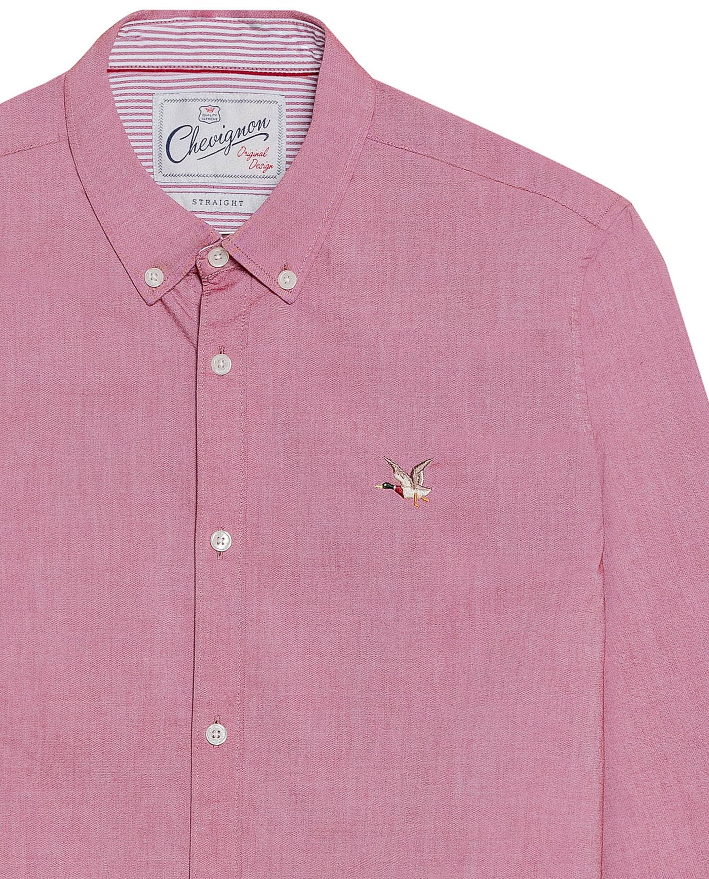 Oxford Long Sleeve Shirt for Men in Cotton - Red 617G400 - 7